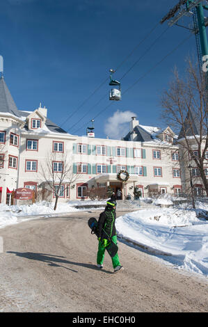 Marriott Residence Inn in Mont Tremblant Ski-Resort, Provinz Quebec, Kanada. Stockfoto