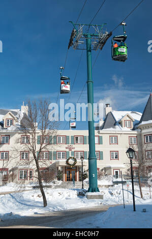 Marriott Residence Inn in Mont Tremblant Ski-Resort, Provinz Quebec, Kanada. Stockfoto