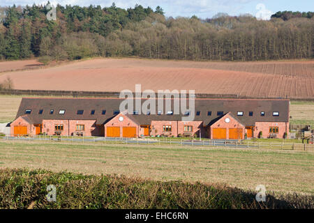 Barn Conversion Häuser bei Kinver, Staffordshire, England, UK im Winter Stockfoto