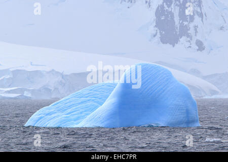 Antarktis blaue Eisberg, Eisberg, schwebt in der Antarktis-Landschaft aus Eis. Stockfoto