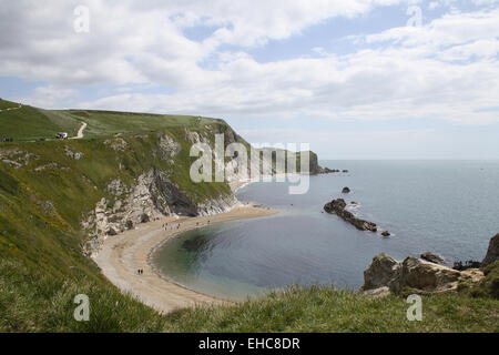 Blick auf Mann O'War Bucht, Teil der Jurassic Küste von Dorset, UK Stockfoto