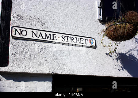 Straßenschild für die Straße ohne Namen Stockfoto