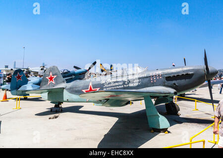 Ein Yakolev 3UA oder Yak 3 auf der 2011 zeigen Wings Over Camarillo Luft in Camarillo / Kalifornien Stockfoto