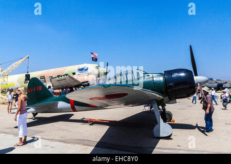 Ein Mitsubishi A6M in 2011 Wings Over Camarillo Flugschau in Camarillo / Kalifornien Stockfoto