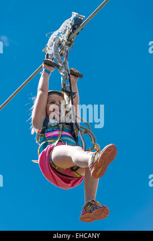 Tenmile Flyer Zipline, Breckenridg Skigebiet Breckenridge, Colorado. Stockfoto