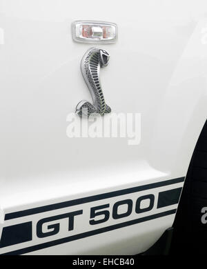 2007 Ford Mustang Shelby GT 500 Abzeichen Stockfoto