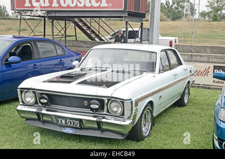 1969 Ford XW Falcon GT von Ford Australien auf Anzeige bei Tamworth Australien Stockfoto