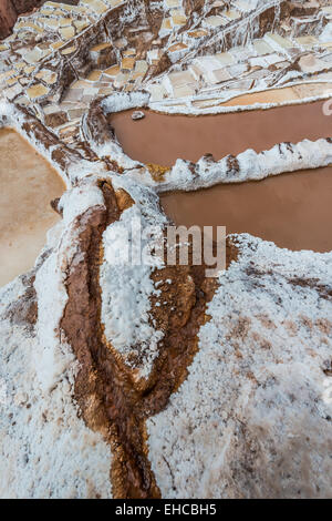 Maras Salz Minen in den peruanischen Anden in Cusco-Peru Stockfoto