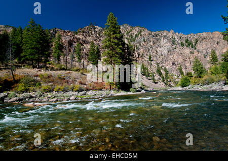 Middle Fork des Salmon River in Frank Church - River von No Return Wilderness, Idaho nahe der Mündung des Camas Creek Stockfoto