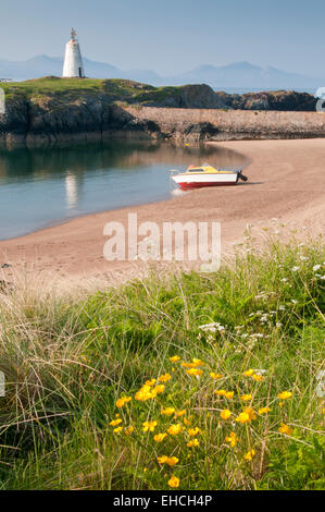 Die alten Twr Bach Leuchtturm, Llanddwyn Island, Newborough, Anglesey, North Wales, UK Stockfoto