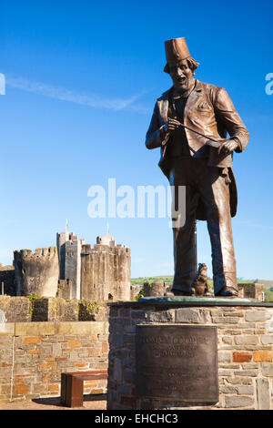 Tommy Kupfer Statue, Caerphilly Castle, Caerphilly Stockfoto