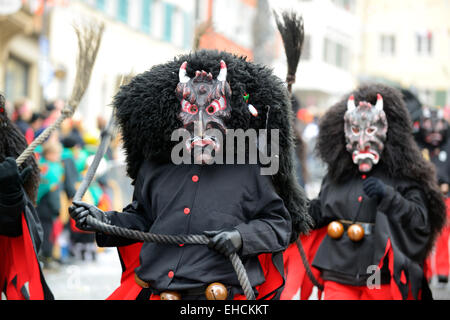 Traditionelle Schwäbisch-alemannischen Fastnacht, Narrensprung Ravensburg, Karneval Parade, Ravensburg, Oberschwaben, Baden-Württemberg Stockfoto