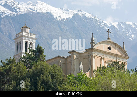 Kirche von Malcesine am Gardasee in Italien Stockfoto