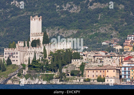 Burg von Malcesine am Gardasee in Italien Stockfoto