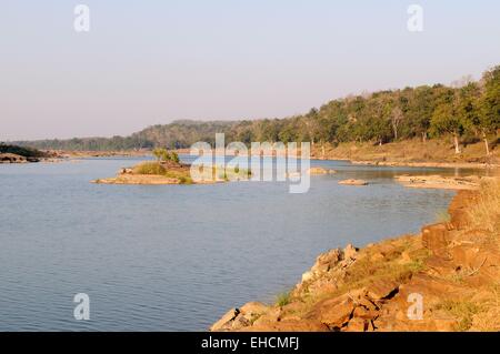 Die Ken River durchzogen Panna Nationalpark Chhatarpur Madhya Pradesh, Indien Stockfoto