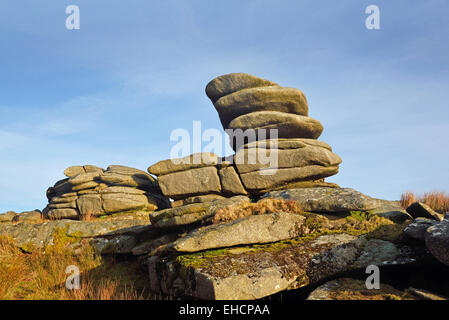 Felsen am Roughtor, Bodmin Moor, Cornwall, UK Stockfoto