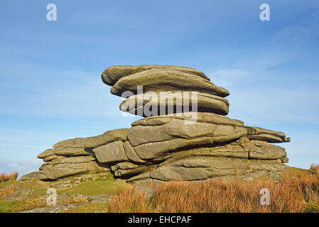 Felsen am Roughtor, Bodmin Moor, Cornwall, UK Stockfoto