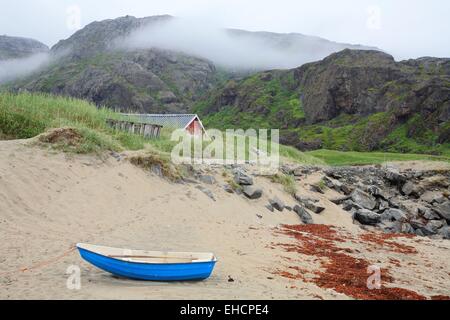 Küste des Barents Meeres, Norwegen Stockfoto