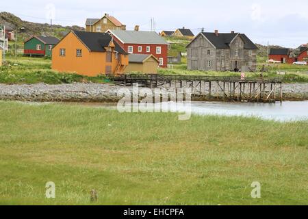 Fischersiedlung, Nord-Norwegen Stockfoto