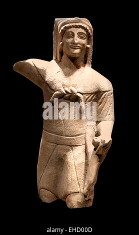 Figur mit Kappe Kalkstein Idalion Zypern 7. / 6. Jahrhundert v. Chr. zypriotischen griechischen British Museum Stockfoto