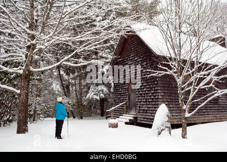 1-Zimmer-Schulhaus der Wiege für Forstwirtschaft - Pisgah National Forest - nahe Brevard, North Carolina, USA Stockfoto