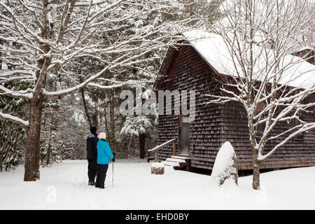 1-Zimmer-Schulhaus der Wiege für Forstwirtschaft - Pisgah National Forest - nahe Brevard, North Carolina, USA Stockfoto