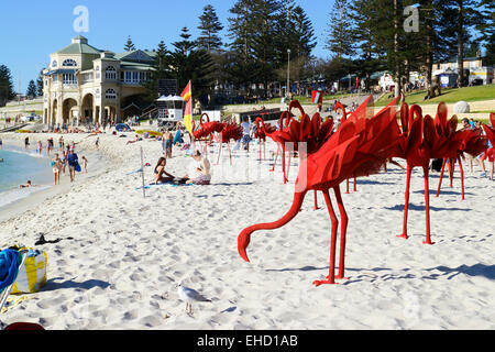 Kunstwerk auf dem Display auf die Veranstaltung 2015 Sculpture By the Sea. Cottesloe Beach, Perth, Westaustralien. Stockfoto