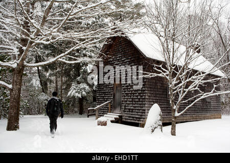 1-Zimmer-Schulhaus der Wiege für Forstwirtschaft - Pisgah National Forest - nahe Brevard, North Carolina, USA Stockfoto