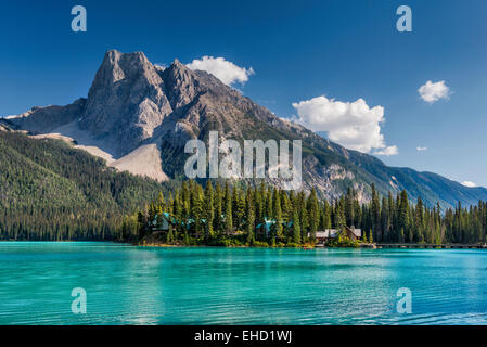 Mount Burgess über Emerald Lake, kanadischen Rockies, Yoho Nationalpark, Britisch-Kolumbien, Kanada Stockfoto