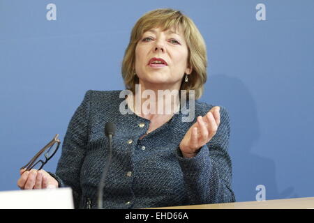 UNICEF-Pressekonferenz zum 4. Jahrestag der Syrien-Konflikt. Daniela Schadt, Schirmherrin von UNICEF Deutschland, Berlin © Simone Kuhlmey/Pacific Press/Alamy Live News Stockfoto