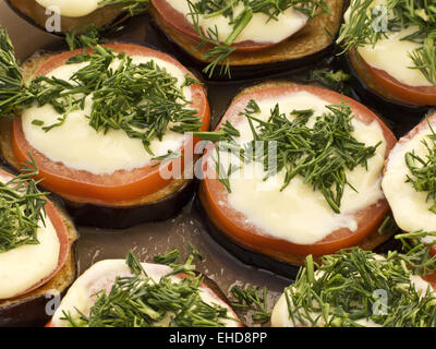 Sandwiches mit aubergine Stockfoto