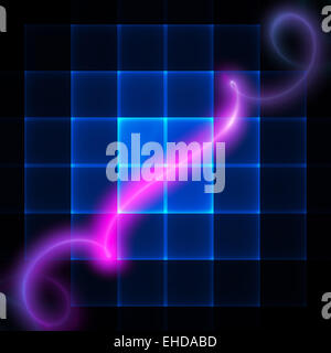 Leuchtende Neon Spirale transparent blue screen Stockfoto