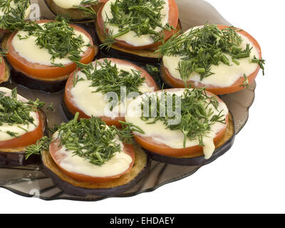 Sandwiches mit aubergine Stockfoto