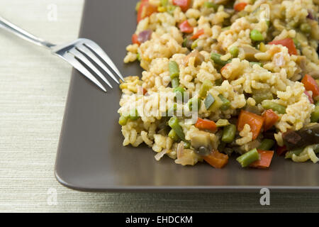 Vegetarische Paella - vegetarische Paella Stockfoto