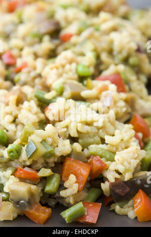 Vegetarische Paella - vegetarische Paella Stockfoto