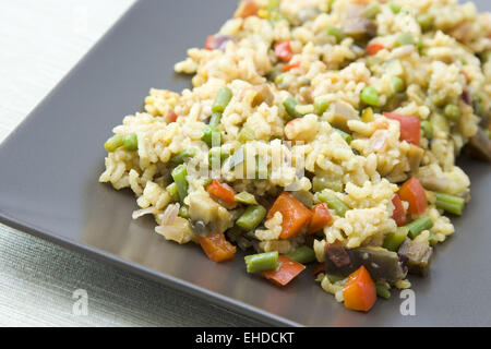 Vegetarische Paella - vegetarische Paella Stockfoto