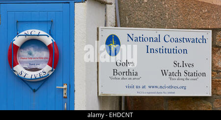 Nationalen Coastwatch Institution St Ives Cornwall England Europa Stockfoto