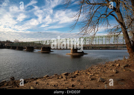 Die Brücke von der Stadt Lambertville, New Jersey zur Stadt New Hope, Pennsylvania, USA Stockfoto