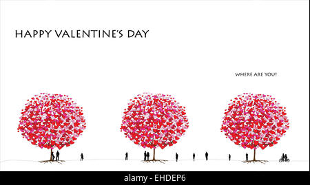 Valentinstag Karte, Liebe Baum Serie 1 von 6 Stockfoto