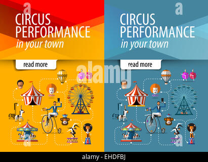 Zirkus-Vektor-Logo-Design-Vorlage. Unterhaltung oder Show-Symbol. Stockfoto