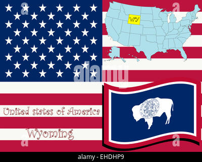 Wyoming Zustand Abbildung Stockfoto