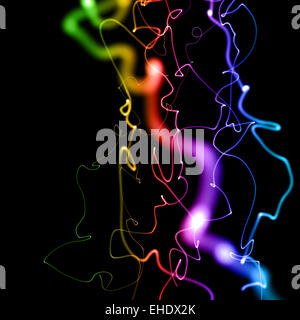 hellen regenbogenfarbenen Neon Linien Hintergrund Stockfoto