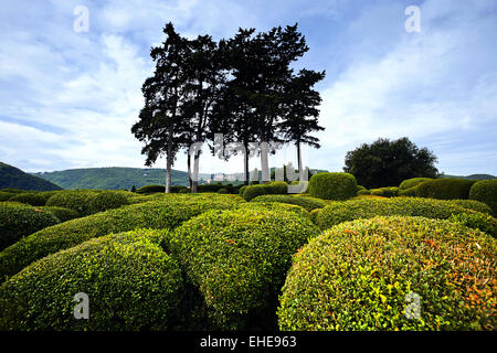 überhängenden Gärten von Marqueyssac, Frankreich Stockfoto