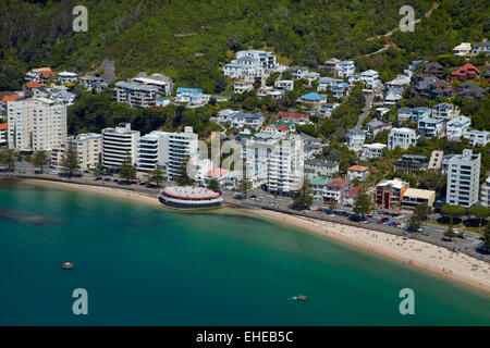 Oriental Bay, Wellington, Nordinsel, Neuseeland - Antenne Stockfoto