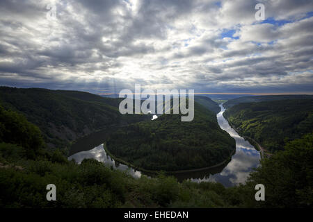 Saar-Schleife in der Nähe von Mettlach, Saarland, Germany Stockfoto