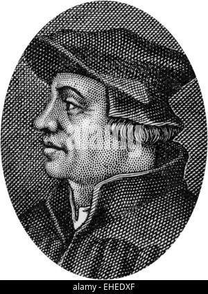 Gravieren von Ulrich Zwingli, Schweizer Reformator, 1484-1531 Stockfoto