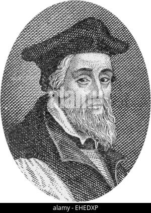 Gravieren von Nicholas Ridley, Bischof der Church Of England, 1500-1555, Stockfoto
