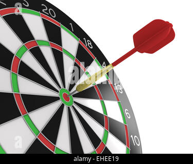 Dart stecken in einer diagonalen Board-Ansicht Stockfoto