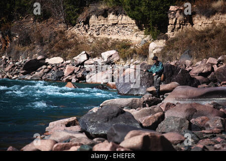 Fliege Fischen Stockfoto