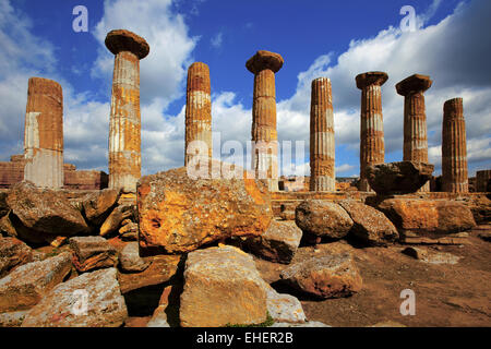 Herakles-Tempel, Agrigento, Sizilien, Italien Stockfoto